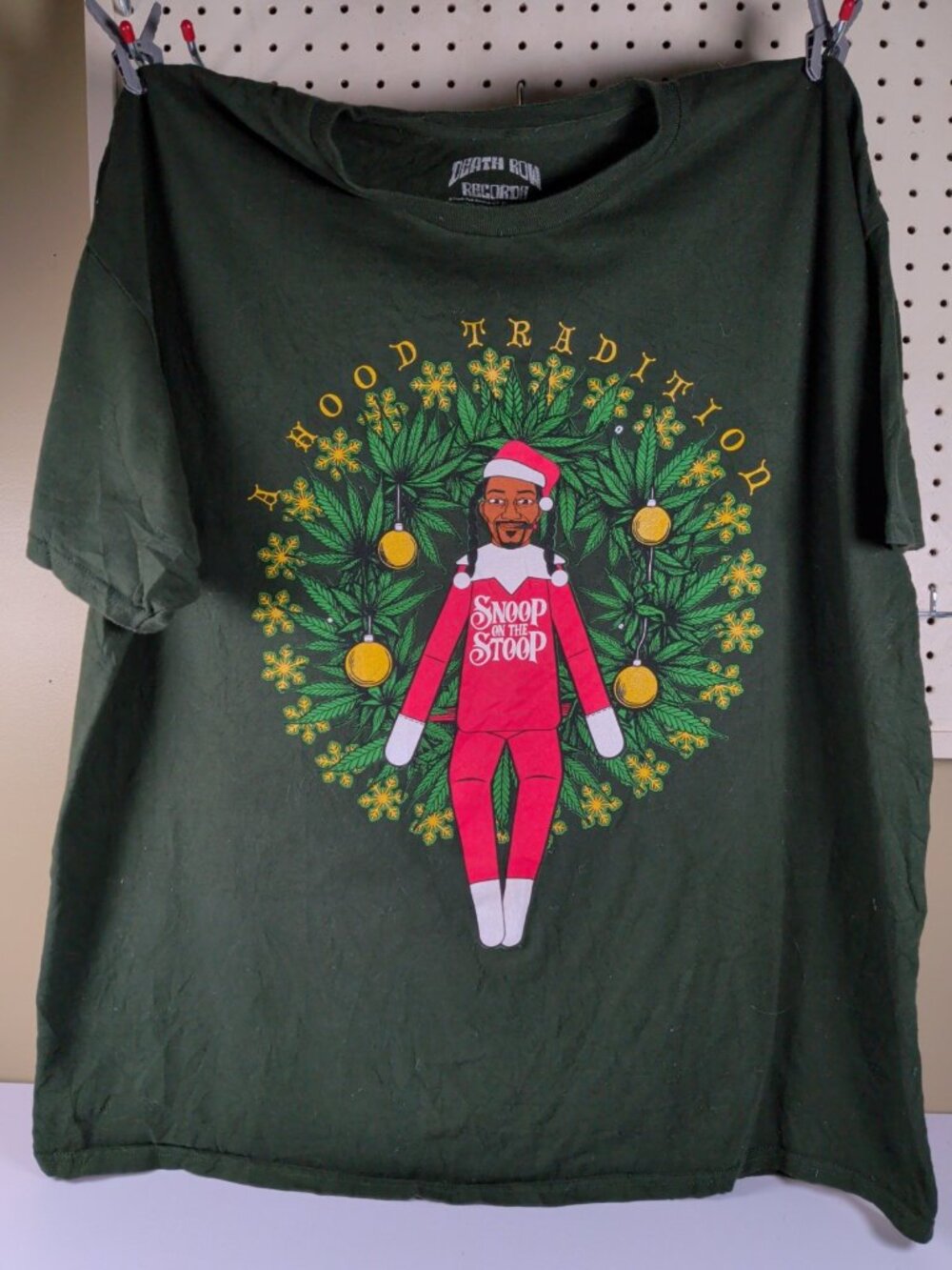Death Row Records Snoop on the Stoop Cotton Green 2XL Mens T-Shirt